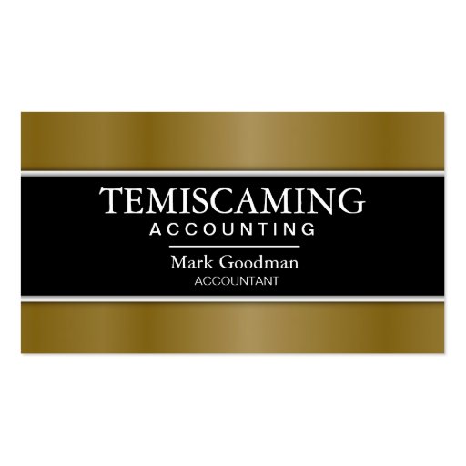 Accounting Business Card - Banner Black & Gold (front side)