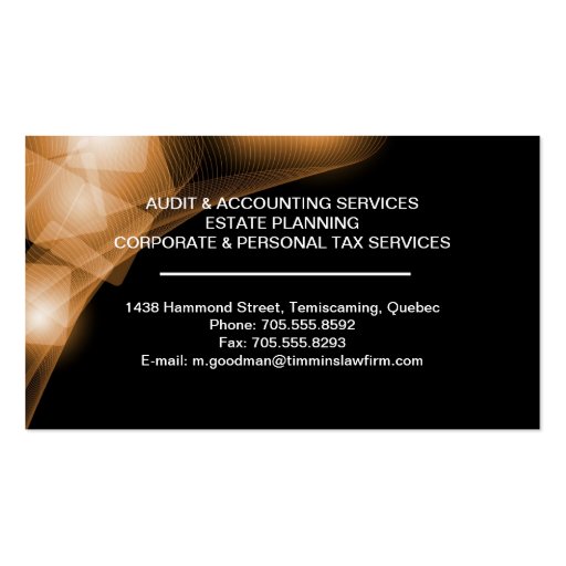 Accounting Business Card - Black and Gold Squares (back side)