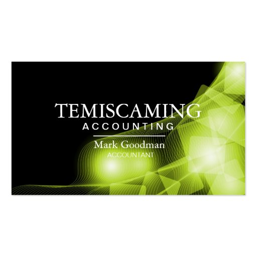 Accounting Business Card - Black and Green Squares (front side)