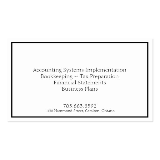 Accounting Business Card - Classy Monogram Damask (back side)