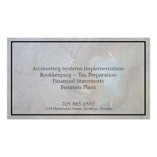 Accounting Business Card - Classy Monogram Texture (back side)