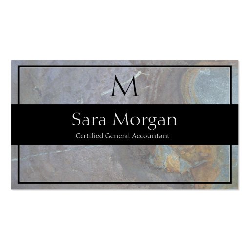 Accounting Business Card - Classy Monogram Texture (front side)