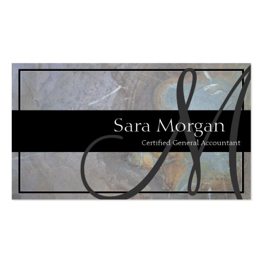 Accounting Business Card - Classy Monogram Texture (front side)