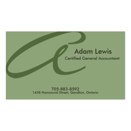 Accounting Business Card - Monogram (front side)