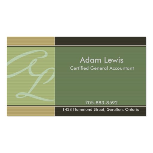 Accounting Business Card - Monogram (front side)