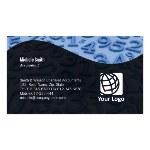 Accounting Business Card Numbers On Top (front side)