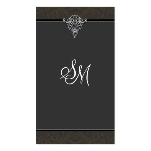 Accounting Business Card -  Victorian Monogram (front side)