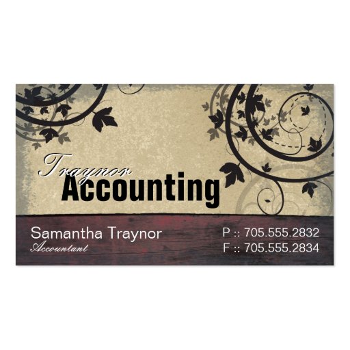 Accounting Business Card - Vintage Barn Board (front side)