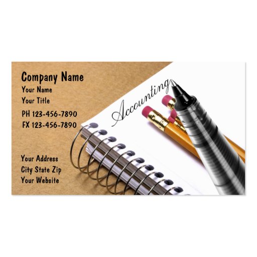 Accounting Business Cards (front side)