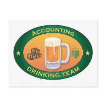 Accounting Drinking Team Post Card