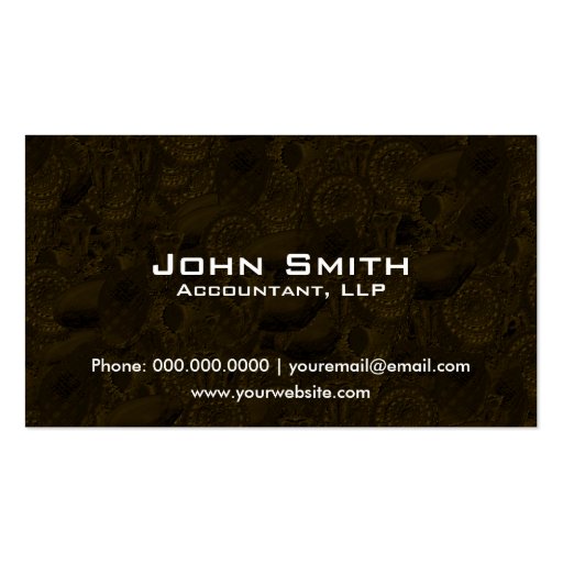 Accounting Financial Business Card Elegant Pattern (front side)