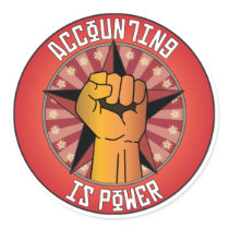 Accounting Is Power Round Sticker