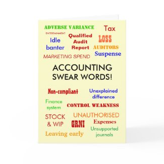 Accounting Swear Words! Birthday Card card
