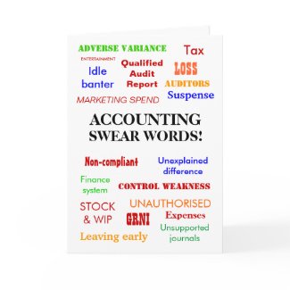 Accounting Swear Words! Rude Birthday Card