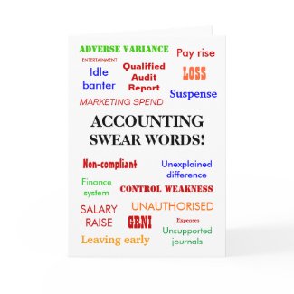 Accounting Swear Words! Blank Greeting card