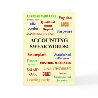 Accounting Swear Words! Accountant CPa Congratulations card
