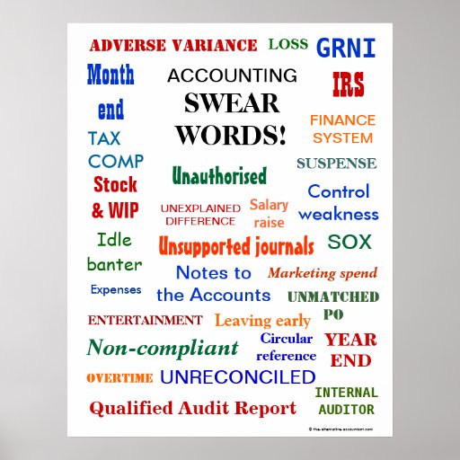 ACCOUNTING SWEAR WORDS POSTER Zazzle