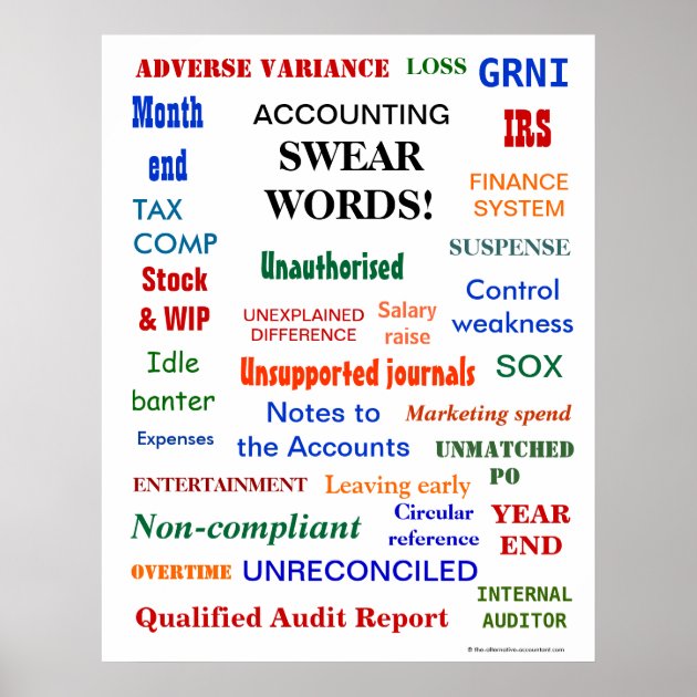 ACCOUNTING SWEAR WORDS POSTER Zazzle