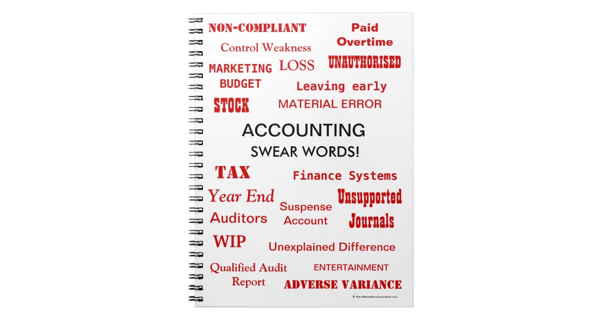 Accounting Swear Words Rude And Annoying Terms Spiral Notebook Zazzle 