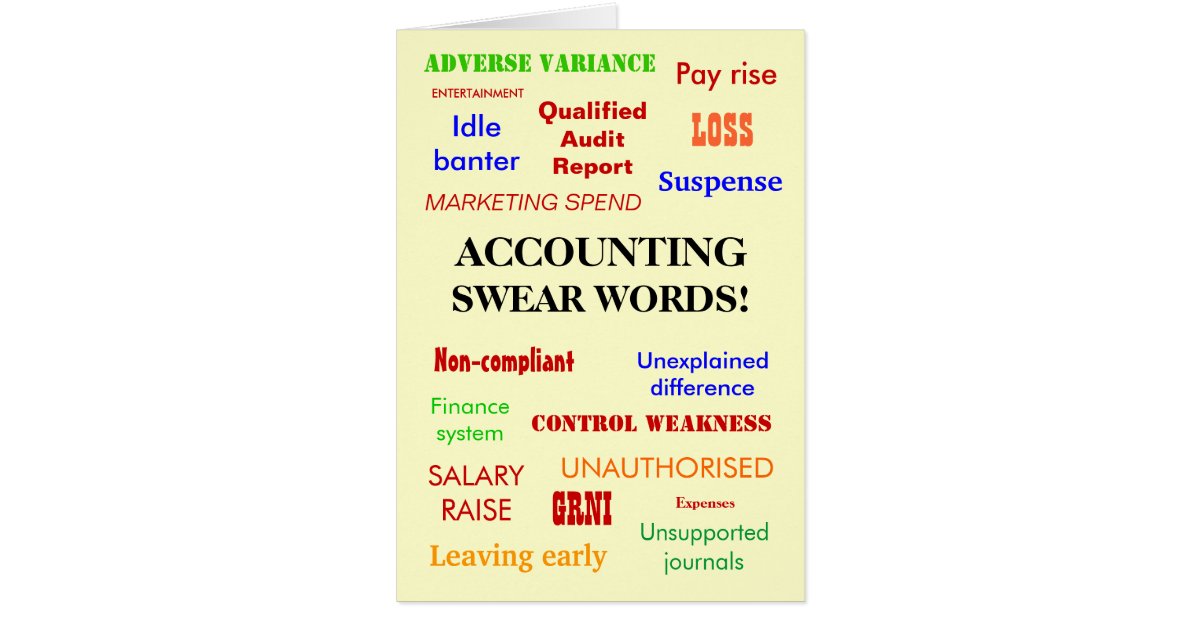 Accounting Swear Words Thank You Card Zazzle