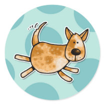 ACD doggy Round Stickers