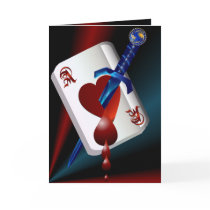 Ace Of Hearts and Dagger  Card