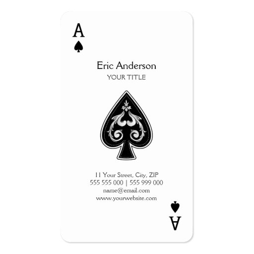 Ace Of Spades business card (front side)