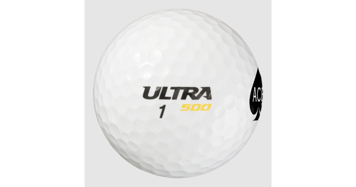 Ace of spades golf balls with custom monogram Zazzle