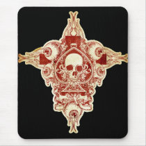 ace of spades, skull, goth, rock, zombie, vintage, music, urban, hard rock, system, question, retro, brain, ace, spade, funny, stret, offensive, cool, fun, vector, art, mousepads, Mouse pad com design gráfico personalizado