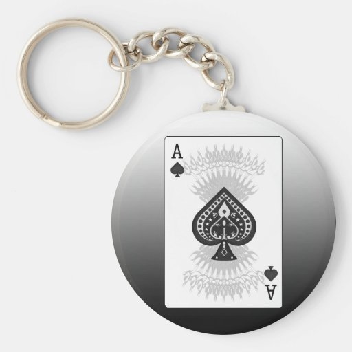 Ace of Spades Poker Card Keychain Zazzle