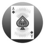 Ace of Spades Poker Card: Round Sticker