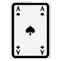 ace of spades with frame icon greeting card
