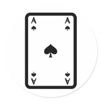 ace of spades with frame icon round stickers