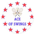 Ace of Swings Badminton Round Stickers