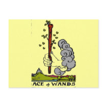 ACE OF WANDS TARORT CARD DESIG BY LIZ LOZ POSTCARDS