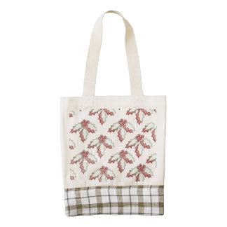 Acebo retro del navidad bolsa tote zazzle HEART