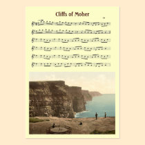 ACEO ATC Cliffs of Moher Irish Music Jig Card Business Card