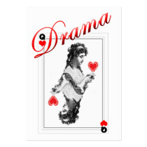 ACEO ATC drama queen red heart WITHOUT DOT business cards