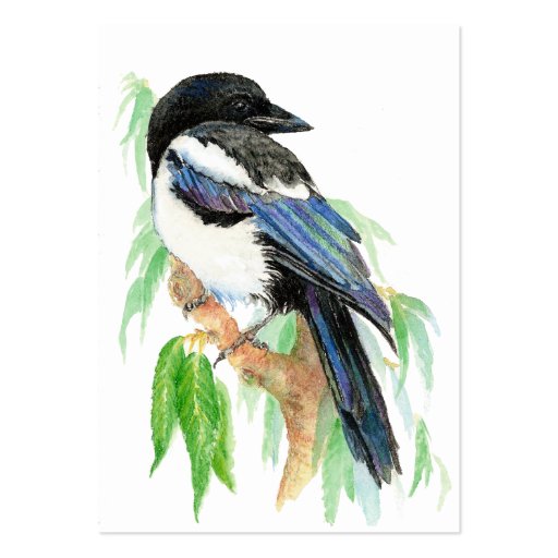 ACEO ATC Magpies Business Card (front side)