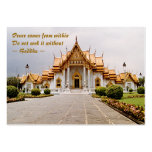 ACEO ATC Marble Temple Gold over Khmer Lion Card