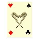 ACEO ATC Sax of Hearts Diamond, Spade, Club Card