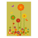 ACEO RETRO FLOWERS TRADING CARDS business cards
