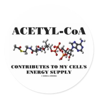 Acetyl-CoA Contributes To My Cell's Energy Supply sticker