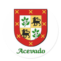 Acevado Family Shield Stickers by NameShack Acevado Family Shield Stickers
