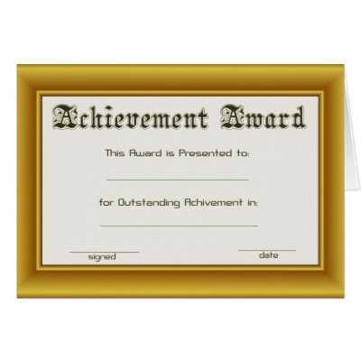 Achievement Award  With Gold Edges Greeting Cards by ClippertyClack