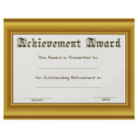 Achievement Award  With Gold Edges Flyers