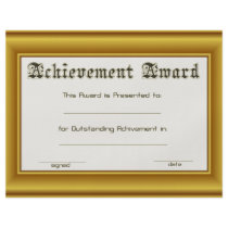 Achievement Award  With Gold Edges Flyers