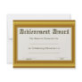Achievement Award  With Gold Edges Personalized Announcements