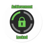 Achievement Locked Round Stickers