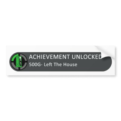 Achievement Unlocked  Left The House Bumper Sticker by Broly1337